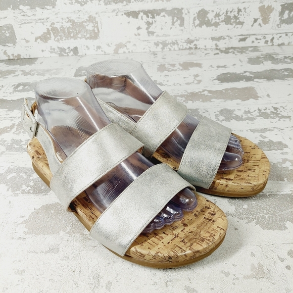 Life Stride Holiday Cork Silver Summer Sandal V341 - Picture 4 of 14